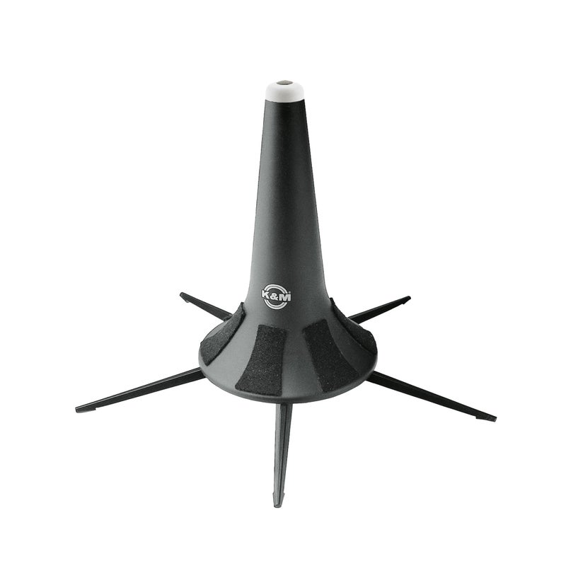 KM K&M كونيغ & ماير 15240.000.55 حامل بوق في الجرس 5 أرجل - درجة احترافية لجميع الموسيقيين - خفيف الوزن ومضغوط - قاعدة مستقرة وآمنة - صنع في ألمانيا - أسود - Image 1